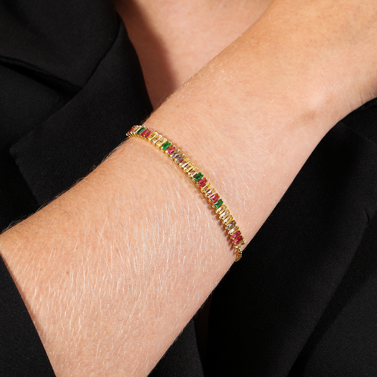 Pulseira Lilith Allure Dourada de Pedras Coloridas / Bracelet Lilith Allure Gold with Colored Stones