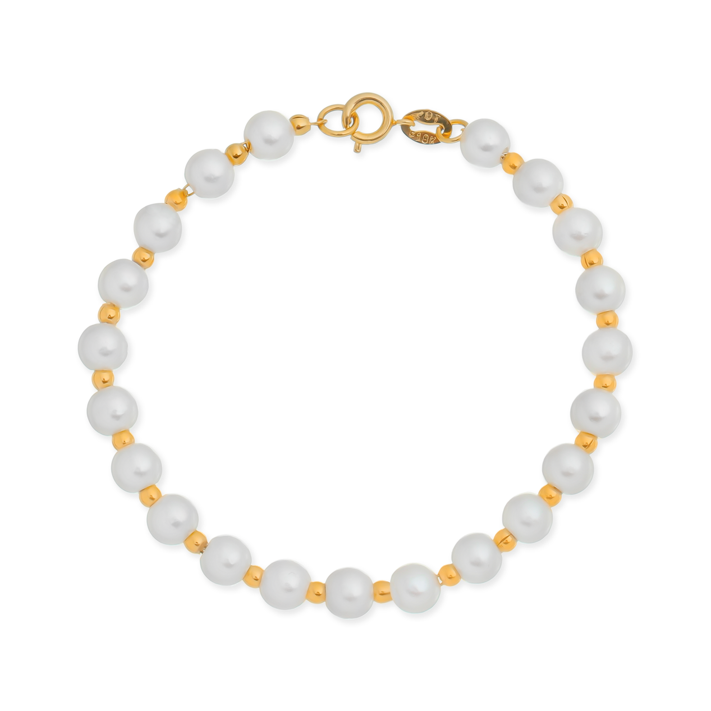 Pulseira Lilith Allure Dourada de Pérolas e Bolinhas / Bracelet Lilith Allure Gold with Pearls and Small Beads