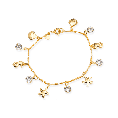 Pulseira Lilith Allure Dourada Fundo do Mar e Ponto de Luz / Lilith Allure Gold Bracelet with Sea Bottom and Point of Light