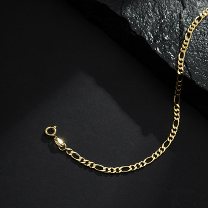 Pulseira Lilith Allure Dourada Masculina Elo 3 por 1 - 4mm / Lilith Allure Gold Men's Bracelet 3 by 1 - 4mm