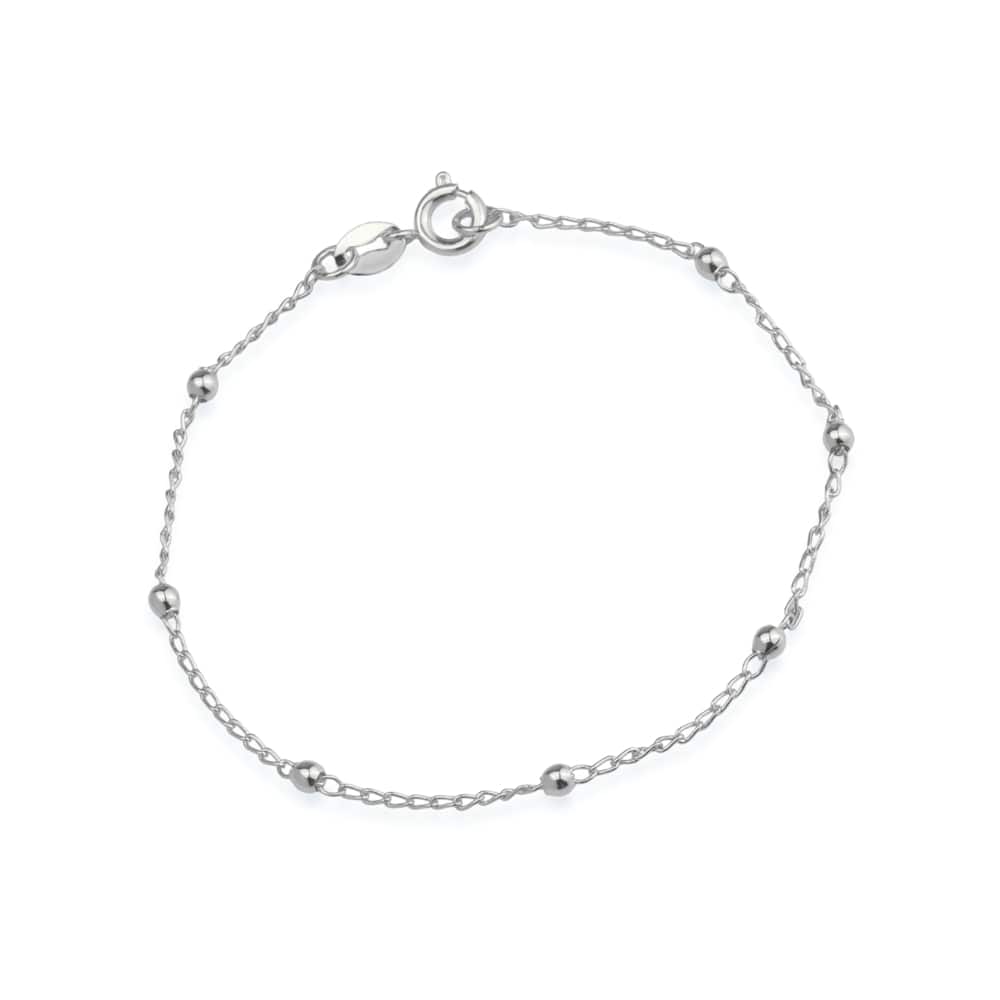 Pulseira Lilith Allure Prateada de Bolinhas Delicada / Lilith Allure Silver Delicate Beaded Bracelet