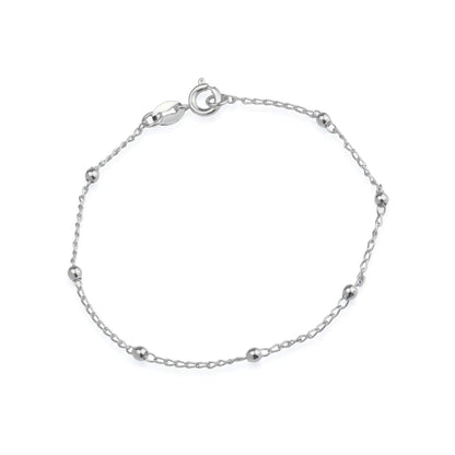 Pulseira Lilith Allure Prateada de Bolinhas Delicada / Lilith Allure Silver Delicate Beaded Bracelet