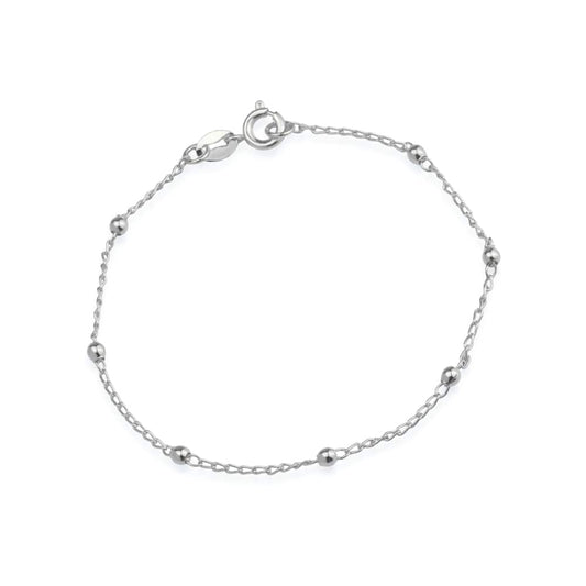 Pulseira Lilith Allure Prateada de Bolinhas Delicada / Lilith Allure Silver Delicate Beaded Bracelet