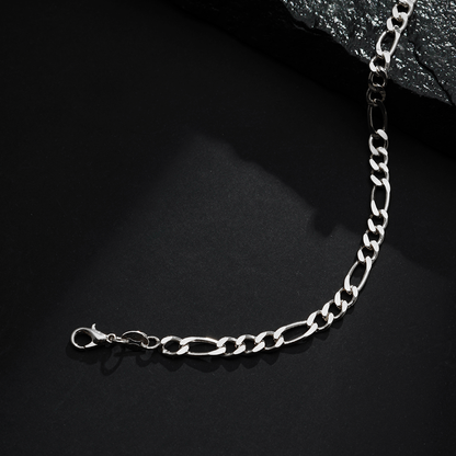 Pulseira Lilith Allure Prateada Masculina Elo 3 por 1 - 5mm / Lilith Allure Silver Men's Bracelet 3-in-1 – 5mm