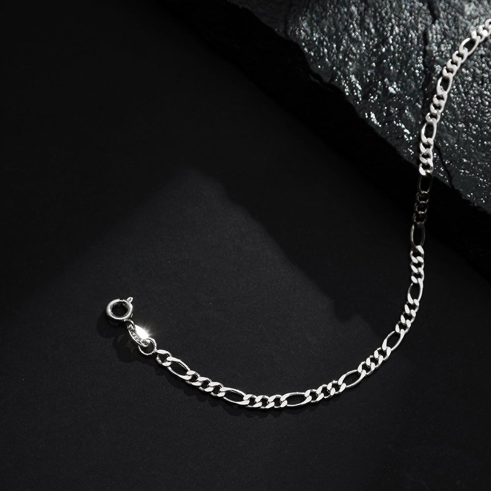 Pulseira Lilith Allure Prateada Masculina Elo 3 por 1 - 4mm / Lilith Allure Silver Men's Bracelet 3-in-1 – 4mm