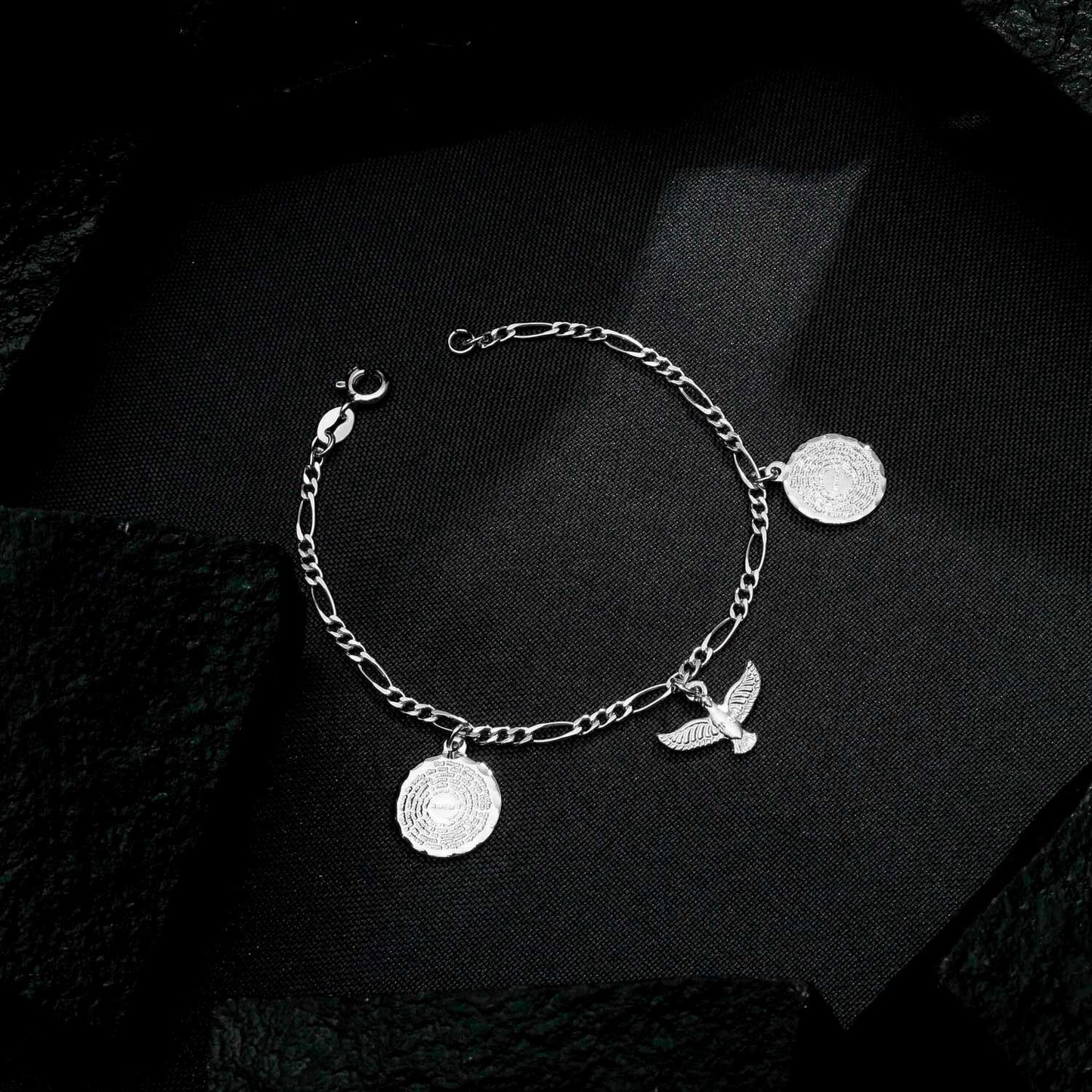 Pulseira Lilith Allure Prateada Religiosa Pai Nosso e Espírito Santo / Lilith Allure Silver Religious Bracelet with Our Father Prayer and Holy Spirit