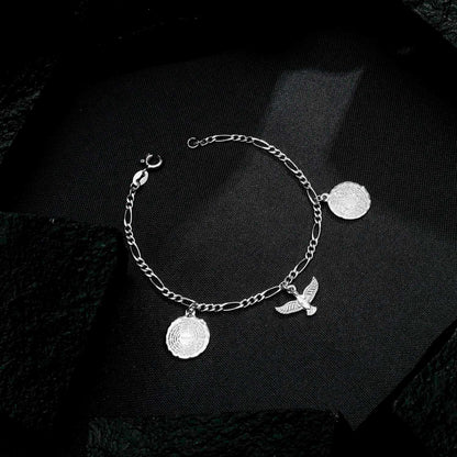 Pulseira Lilith Allure Prateada Religiosa Pai Nosso e Espírito Santo / Lilith Allure Silver Religious Bracelet with Our Father Prayer and Holy Spirit