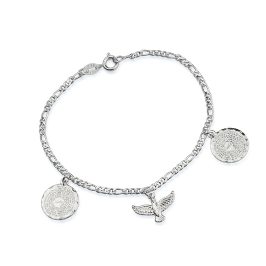 Pulseira Lilith Allure Prateada Religiosa Pai Nosso e Espírito Santo / Lilith Allure Silver Religious Bracelet with Our Father Prayer and Holy Spirit