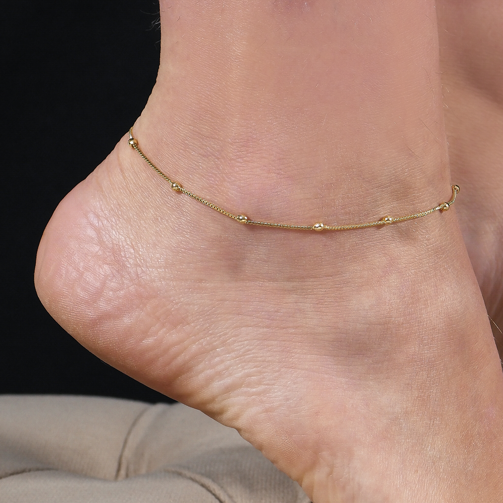 Tornozeleira Lilith Allure Dourada de Bolinhas / Lilith Allure Gold Anklet with Small Beads