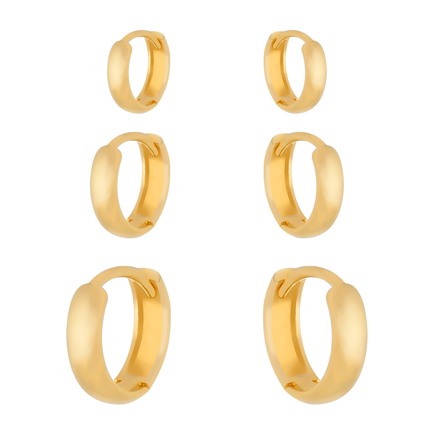 Trio Lilith Allure Dourado de Argolinhas / Lilith Allure Gold-Toned Trio of Small Hoops