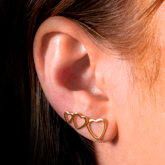 Trio Lilith Allure Dourado de Coração / Lilith Allure Gold Heart Trio