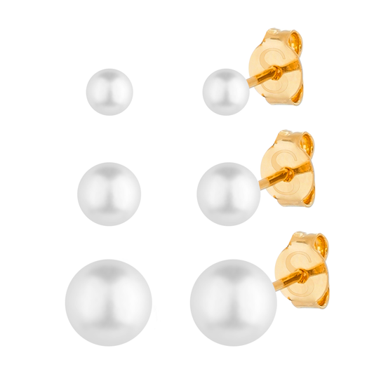 Trio Lilith Allure Dourado de Pérolas / Lilith Allure Gold Pearl Trio Earrings