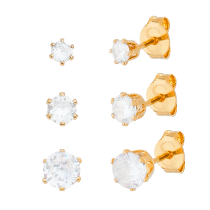 Trio Lilith Allure Dourado Ponto de Luz em Zircônia / Lilith Allure Golden Trio with Zirconia Light Point